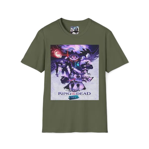 King_Of_The_Dead_Graphic_Tee_Gamer_Halloween_Shirt_Military_Green